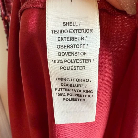 Adrianna Papell Red Sequin Embellished Gown - Picture 7 of 10